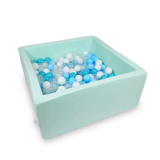 Piscine à Balles 90x90x40cm menthe avec balles 400pcs (turquoise, blanche, claire, bleu clair)