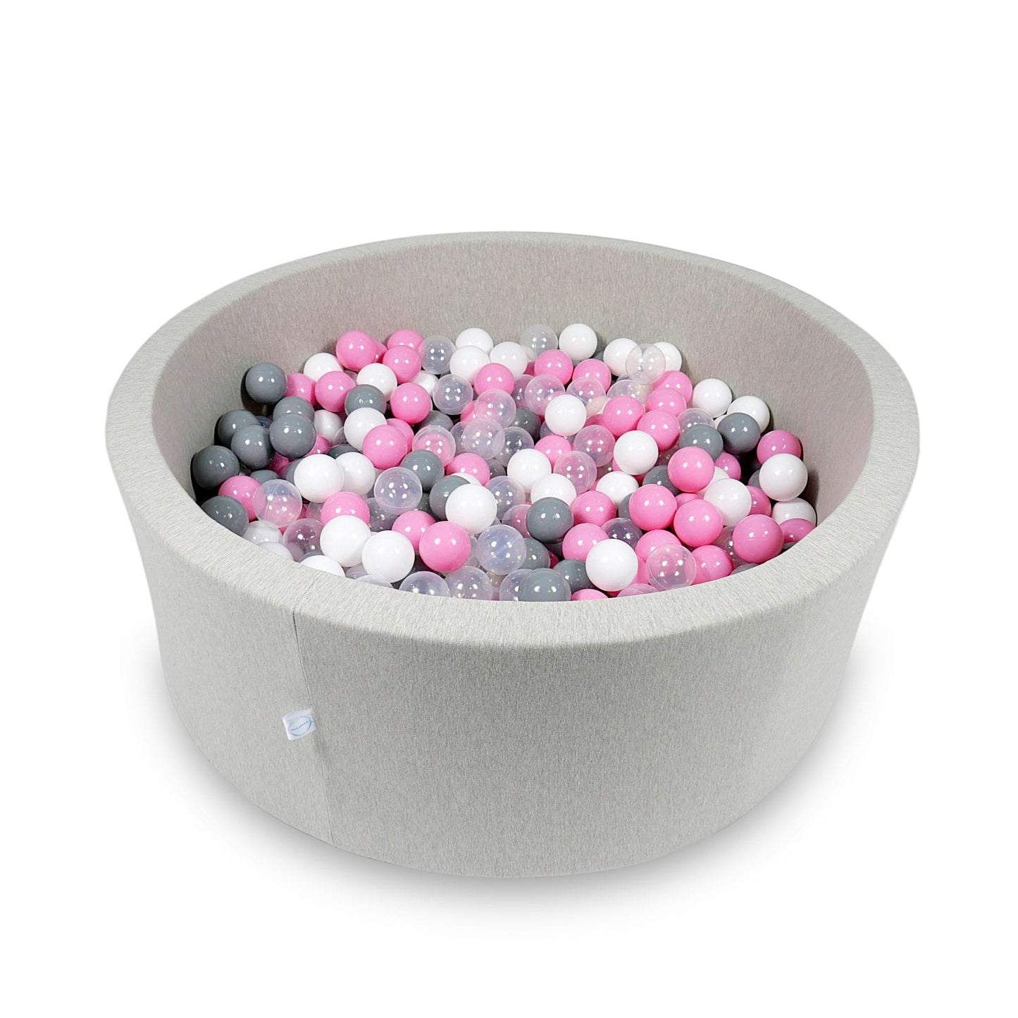 Piscine à Balles 110x40cm gris clair avec balles 500pcs (transparent, blanc, gris, rose poudré)