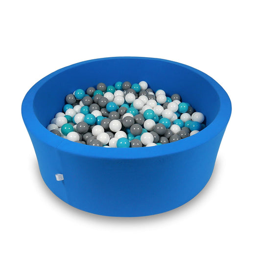 Piscine à Balles 110x40cm bleue avec balles 500pcs (blanc, gris, turquoise)