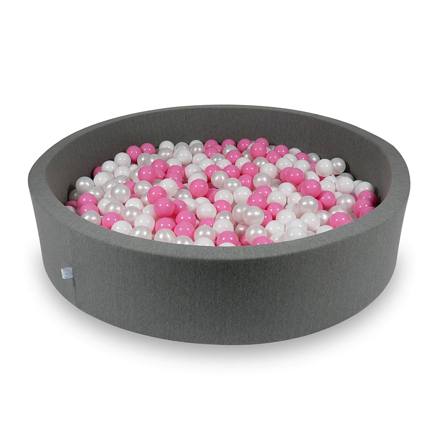Piscine à Balles 130x30cm grise avec balles 600 pcs (blanc, perle, rose poudre)
