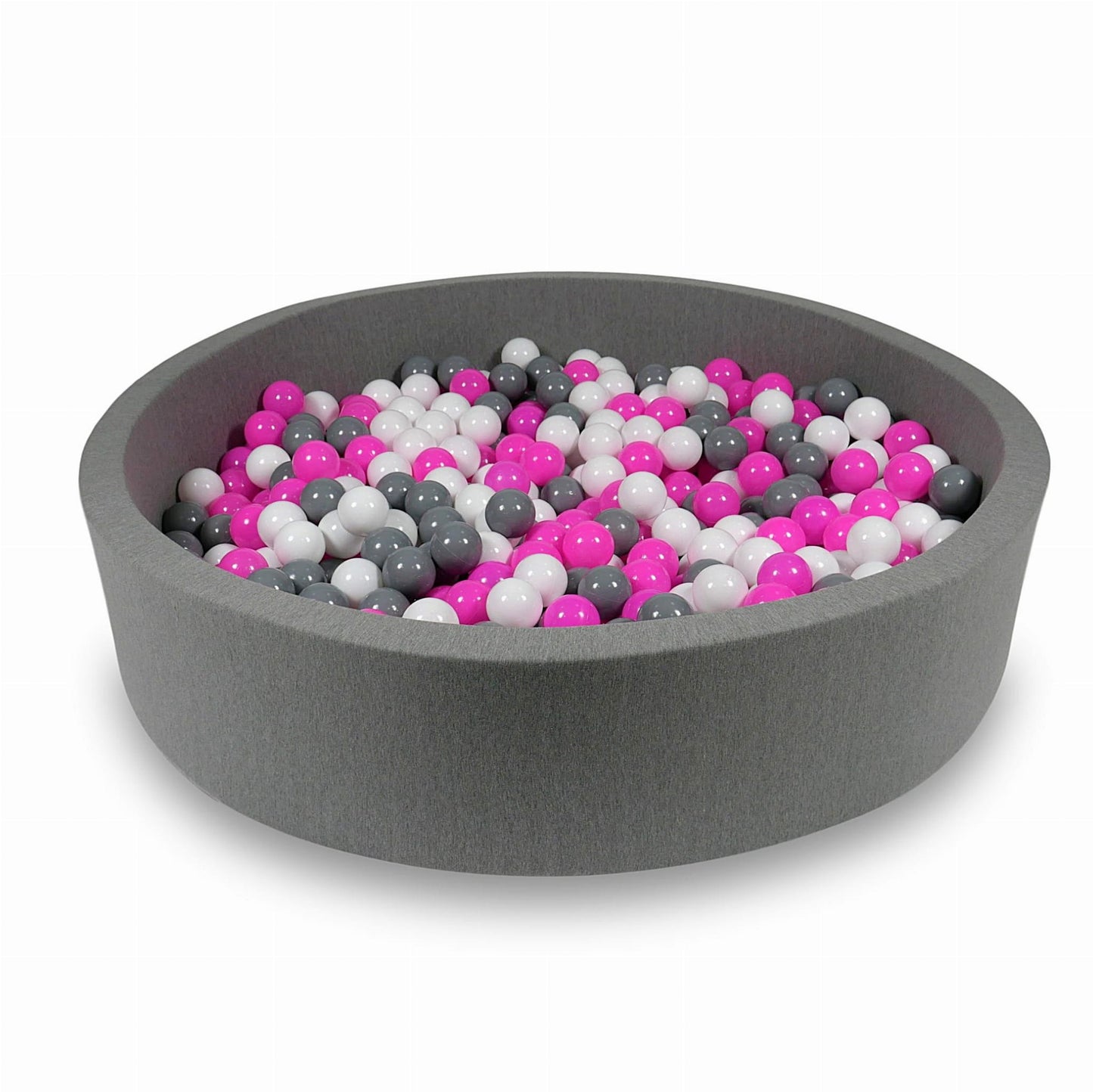 Piscine à Balles 130x30cm grise avec balles 600pcs (blanc, gris, rose)