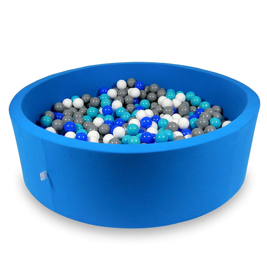 Piscine à Balles 130x40cm bleue avec balles 700pcs (turquoise, bleu, blanc, gris)