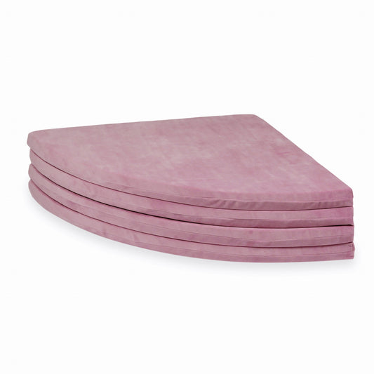 Tapis de jeu 160cm pour bébé, rond pliable, Velvet Soft rose