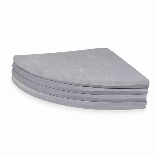 Tapis de jeu 160cm pour bébé, rond pliable, Velvet Soft gris clair