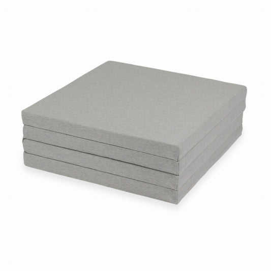 Tapis de jeu 120x120cm pour bébé, carré pliable, Gris clair