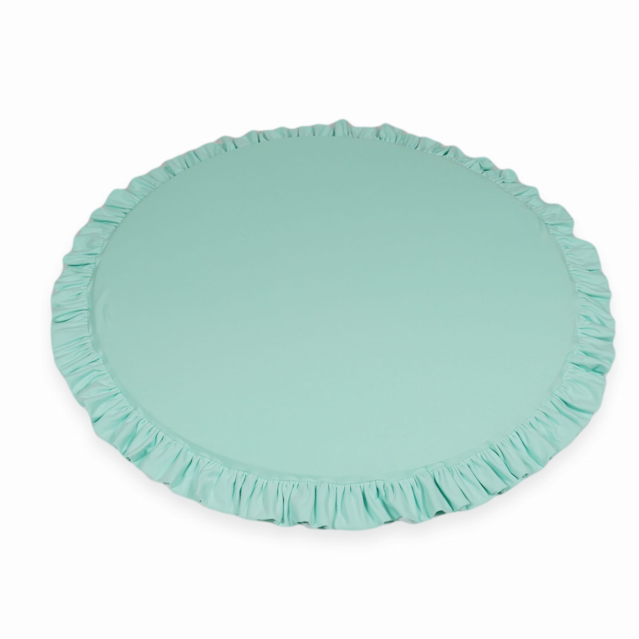 Tapis de jeu 100cm pour bébé rond avec volant, Menthe