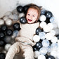 Piscine à Balles 110x30 marbre avec balles 400 pcs (menthe claire, rose perle claire, bleu perle claire, perle, gris)