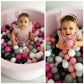 Piscine à Balles 110x110x40cm rose poudré avec balles 600pcs (blanc, gris, rose)