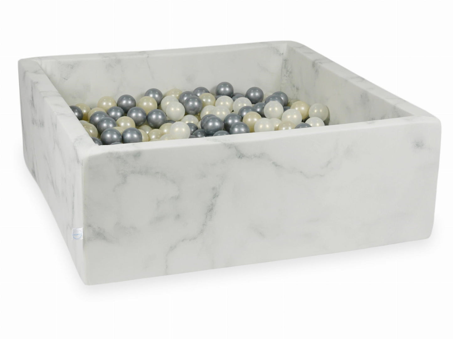 Piscine à Balles 110x110x40 marbre avec balles 600 pcs (or clair, argent, iridescent)