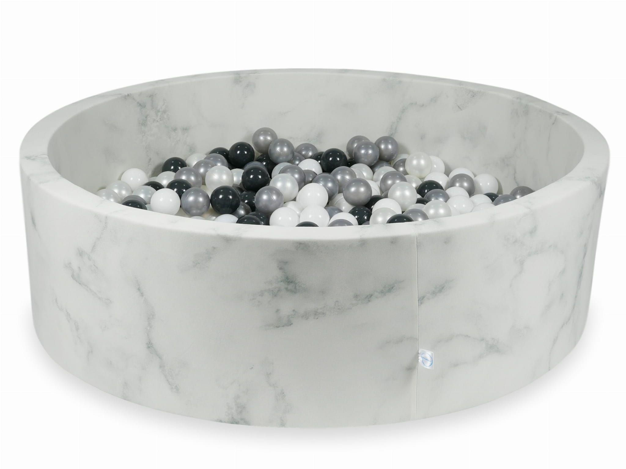 Piscine à Balles 130x40 marbre avec balles 700 pcs (blanc, perle, argent, graphite)