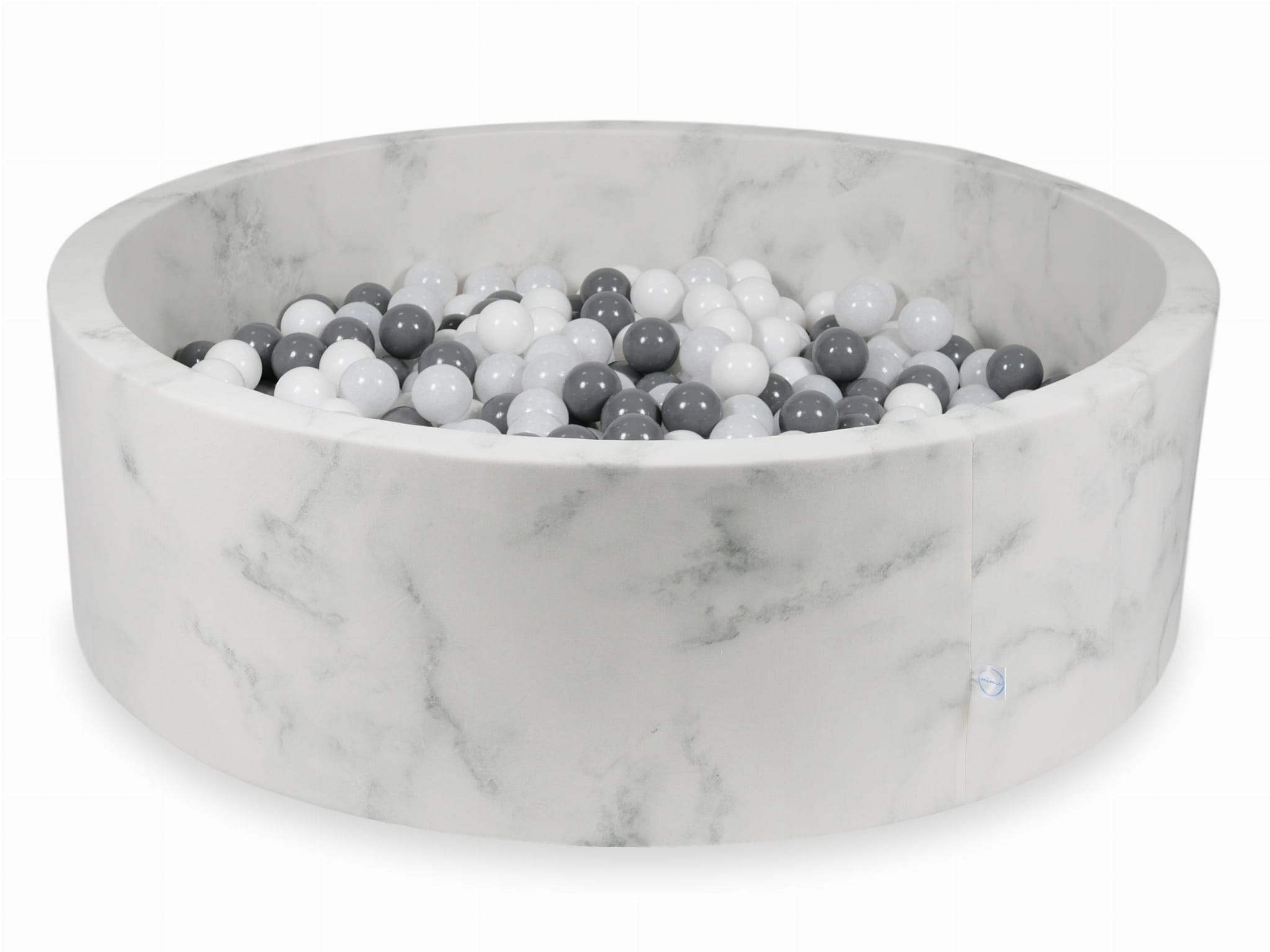 Piscine à Balles 130x40 marbre avec balles 700 pcs (blanc, gris, pull blanc)