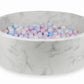 Piscine à Balles 130x40 marbre avec balles 700 pcs (rose clair, rose clair perle, bleu clair perle, bleu clair, perle)