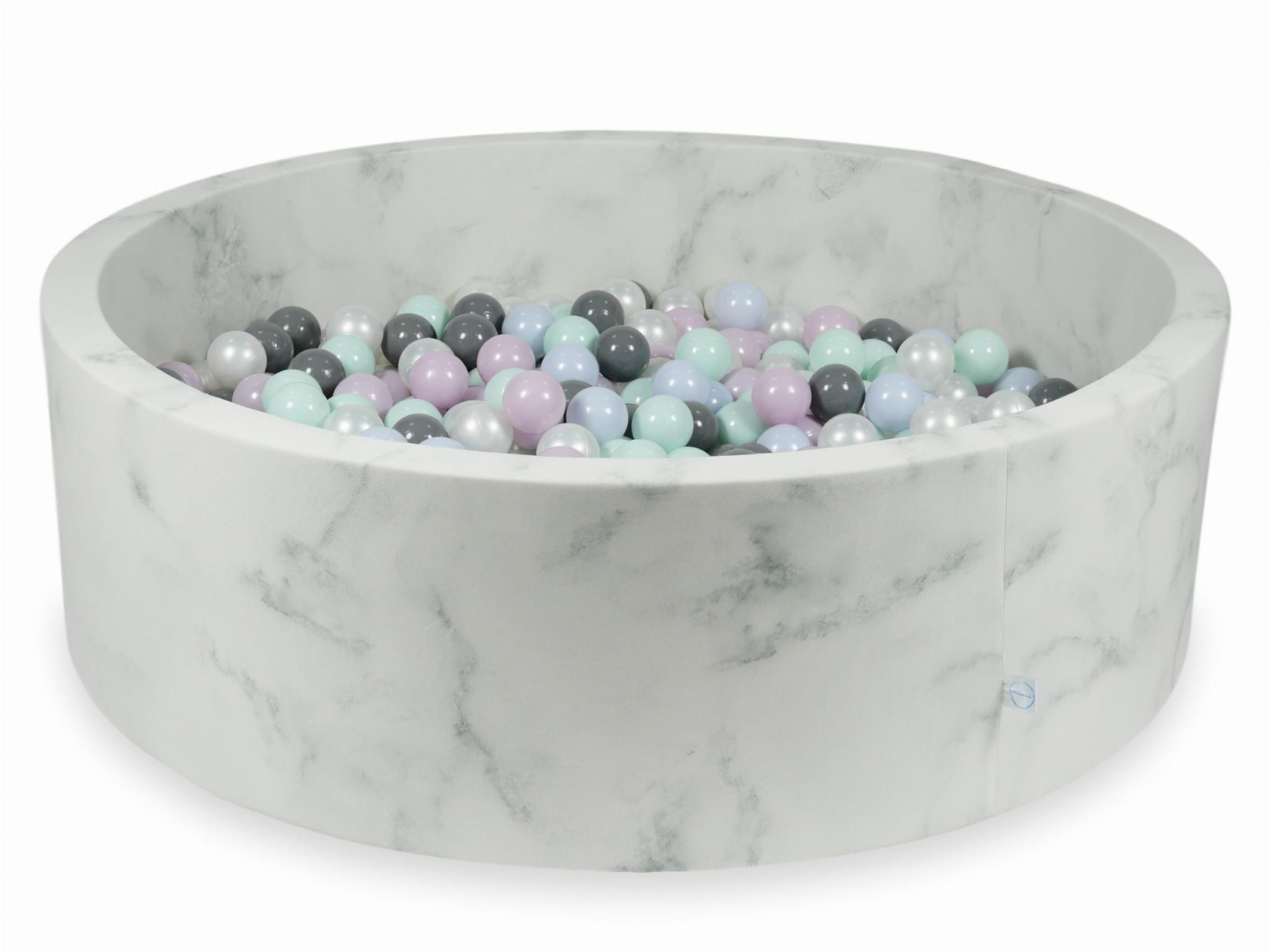 Piscine à Balles 130x40 marbre avec balles 700 pcs (menthe claire, rose perle claire, bleu perle claire, perle, gris)