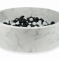 Piscine à Balles 130x40 marbre avec balles 700 pcs (noir, pull blanc)