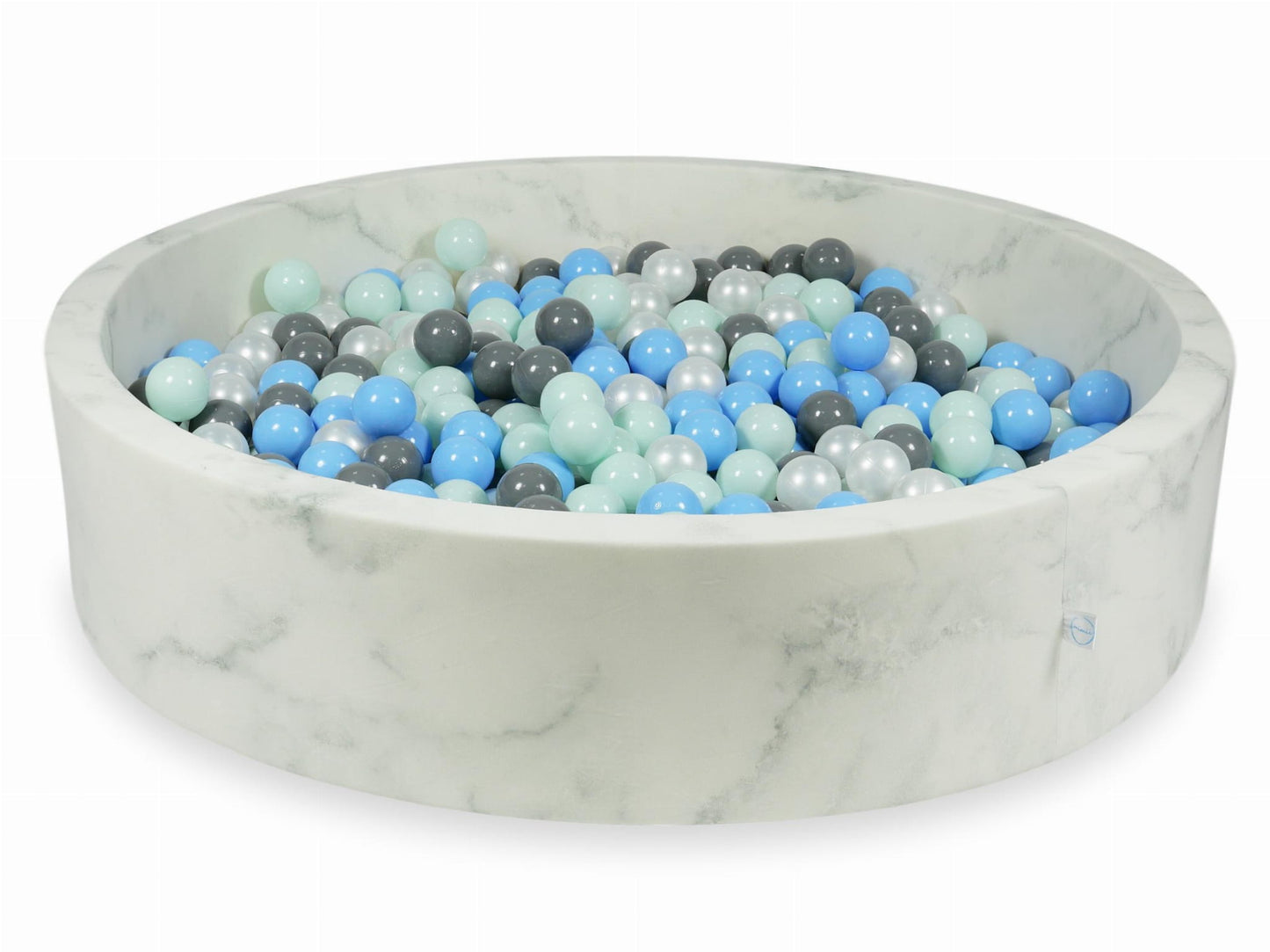 Piscine à Balles 130x30 marbre avec balles 600 pcs (menthe claire, bleu clair, gris, perle)