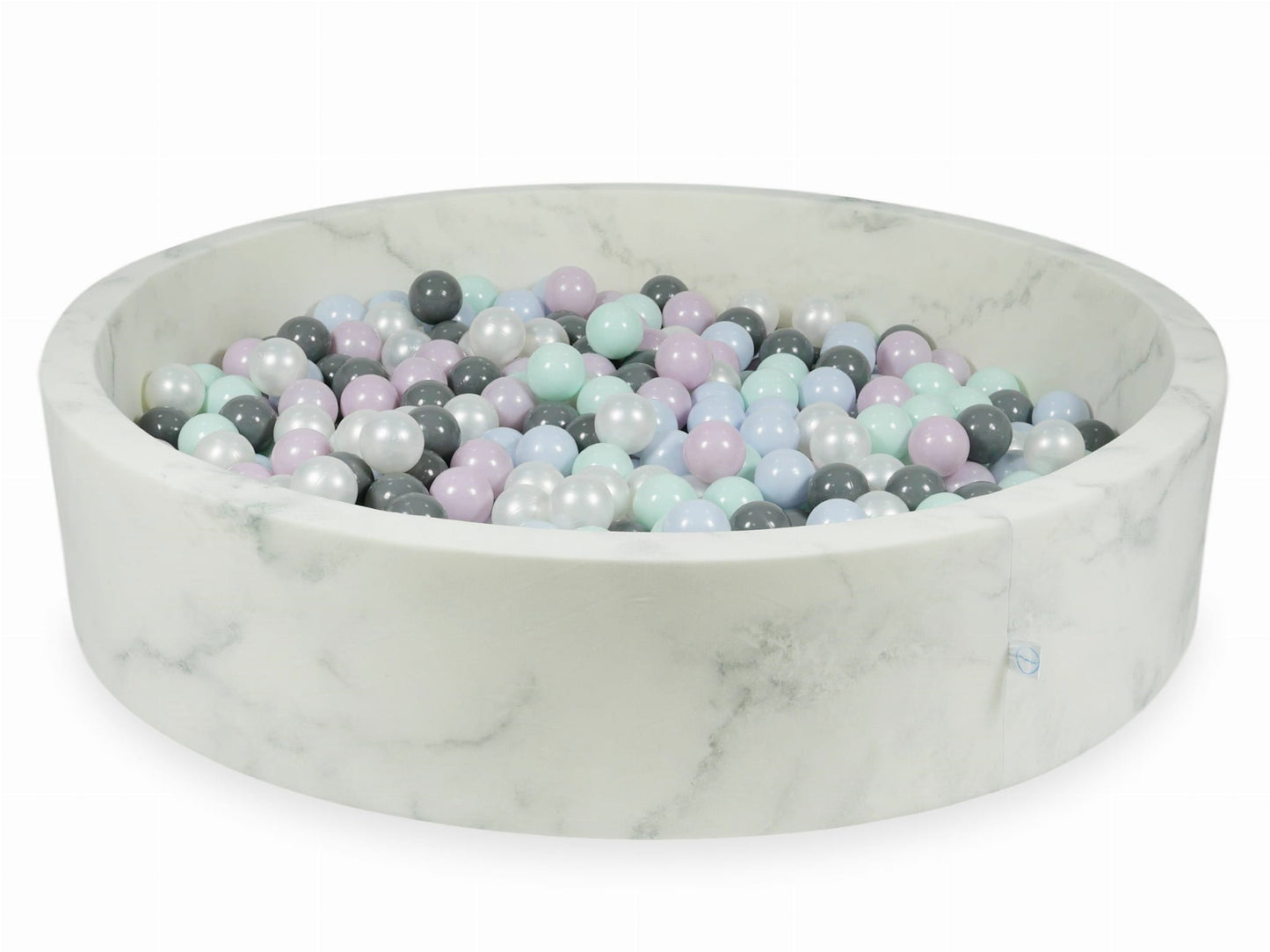 Piscine à Balles 130x30 marbre avec balles 600 pcs (menthe claire, rose perle claire, bleu perle claire, perle, gris)