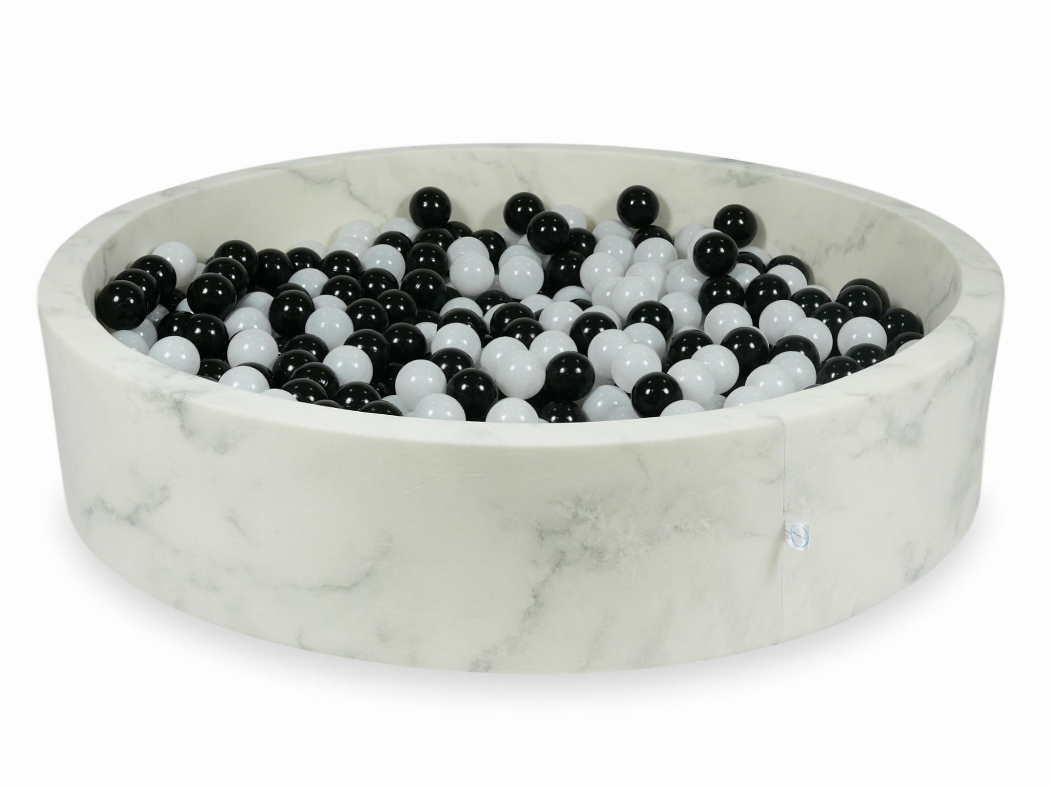 Piscine à Balles 130x30 marbre avec balles 600 pcs (noir, pull blanc)