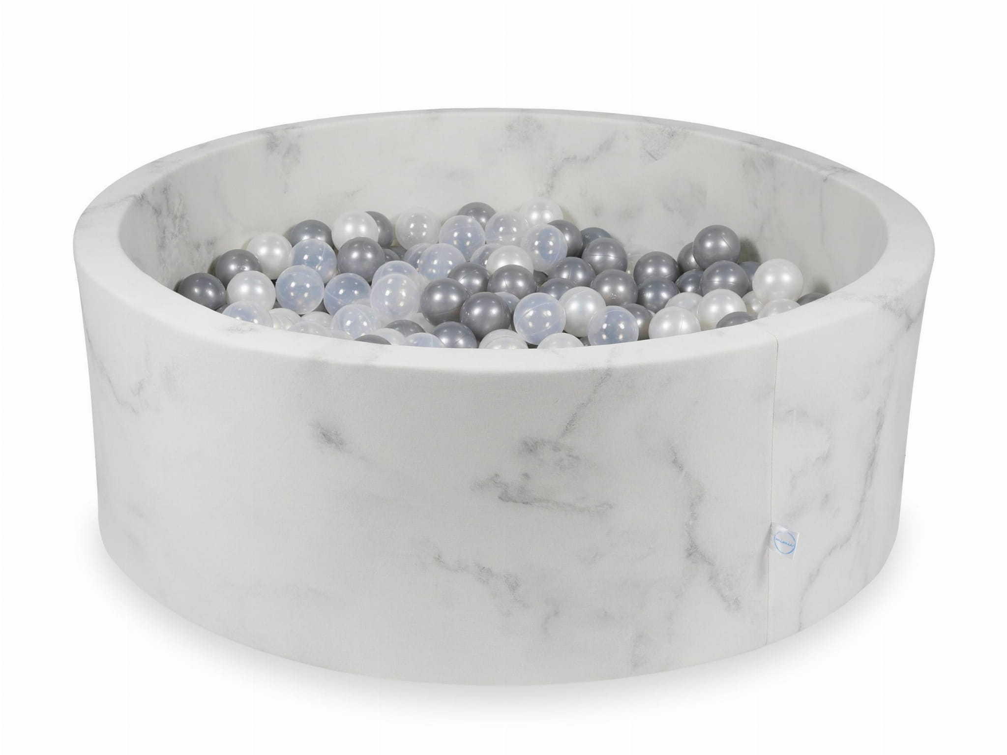 Piscine à Balles 110x40 marbre avec balles 500 pcs (perle, transparent, argent)