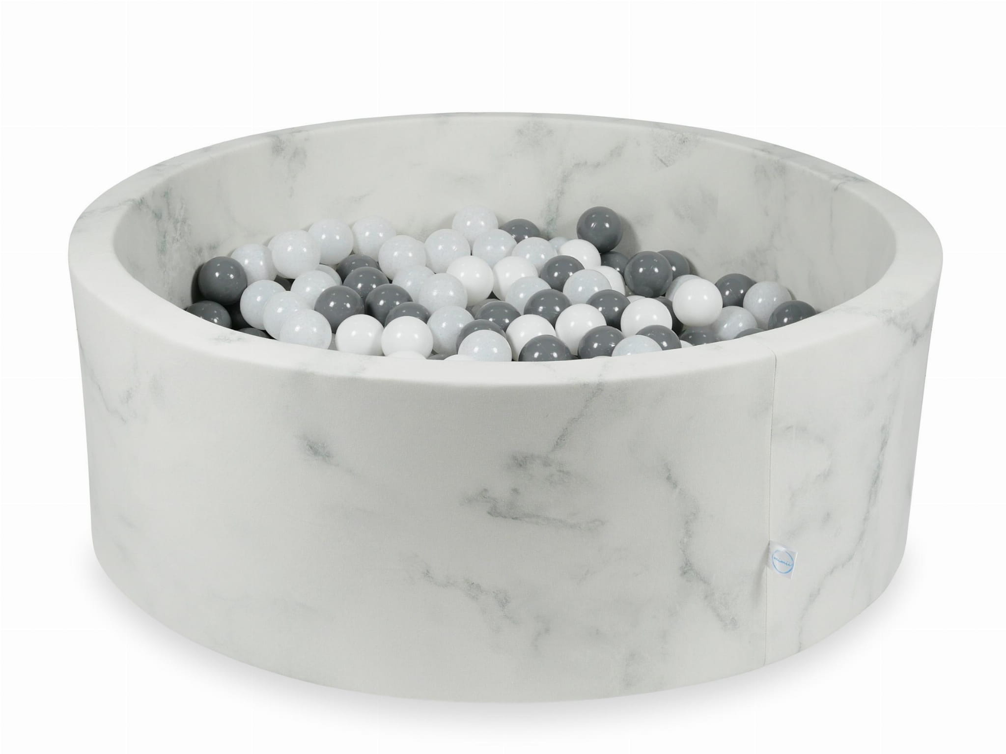 Piscine à Balles 110x40 marbre avec balles 500 pcs (blanc, gris, pull blanc)