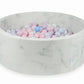Piscine à Balles 110x40 marbre avec balles 500 pcs (rose clair, rose clair perle, bleu clair perle, bleu clair, perle)