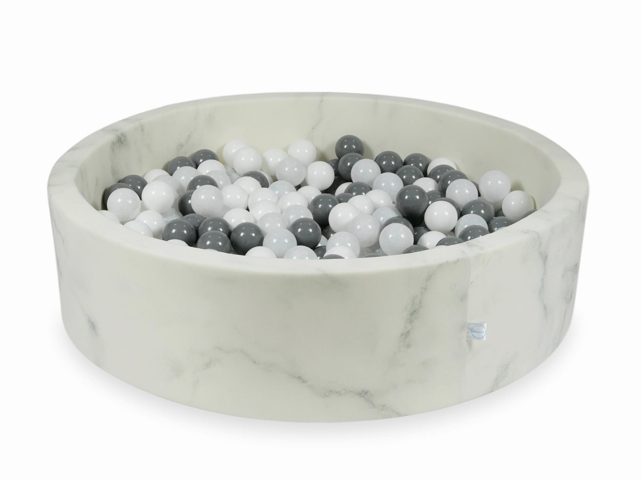 Piscine à Balles 110x30 marbre avec balles 400 pcs (blanc, gris, pull blanc)