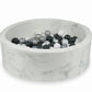 Piscine à Balles 90x30 marbre avec balles 200 pcs (blanc, perle, argent, graphite)