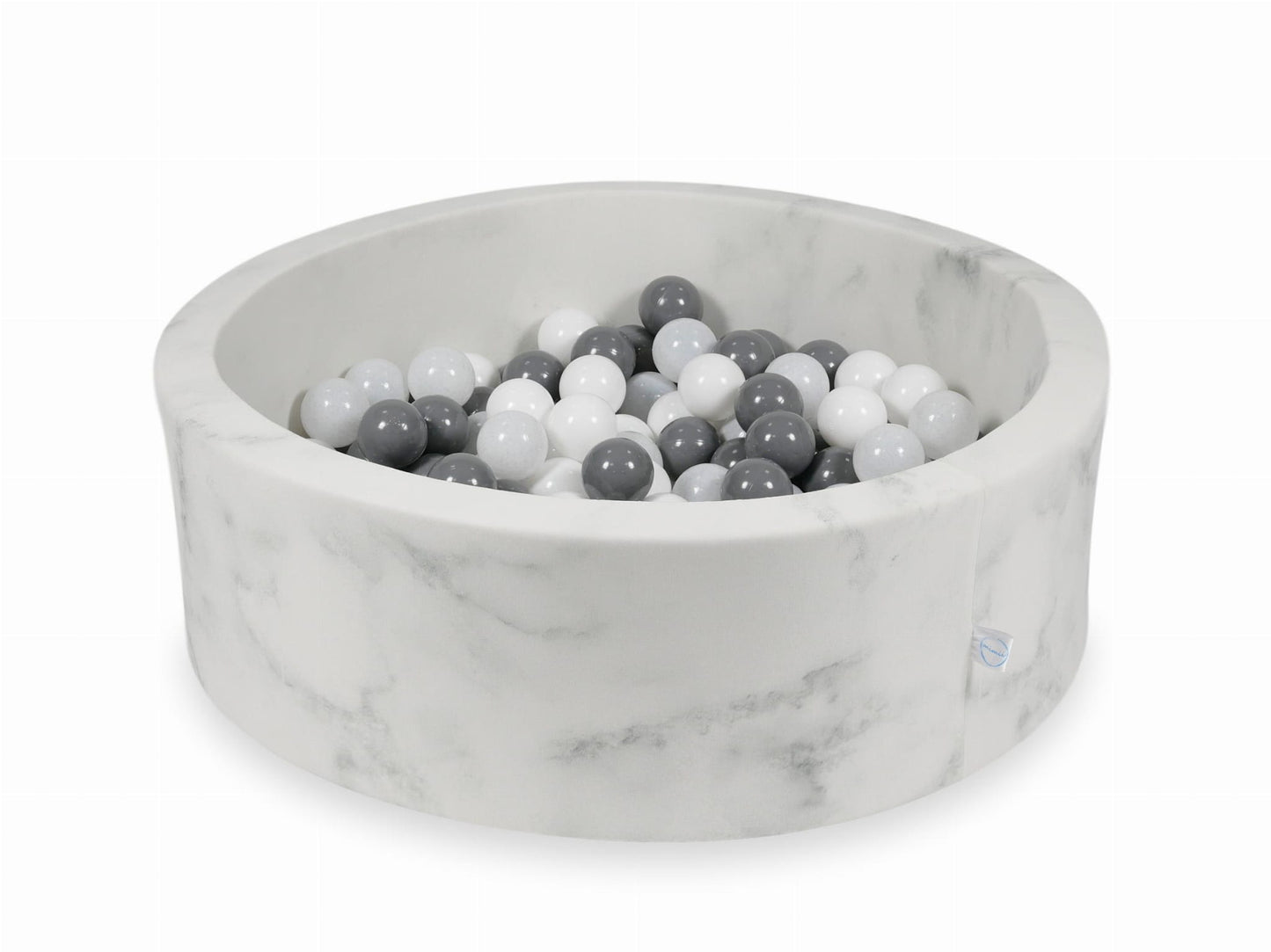 Piscine à Balles 90x30 marbre avec balles 200 pcs (blanc, gris, pull blanc)