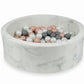 Piscine à Balles 90x30 marbre avec balles 200 pcs (or rose, gris, perle)