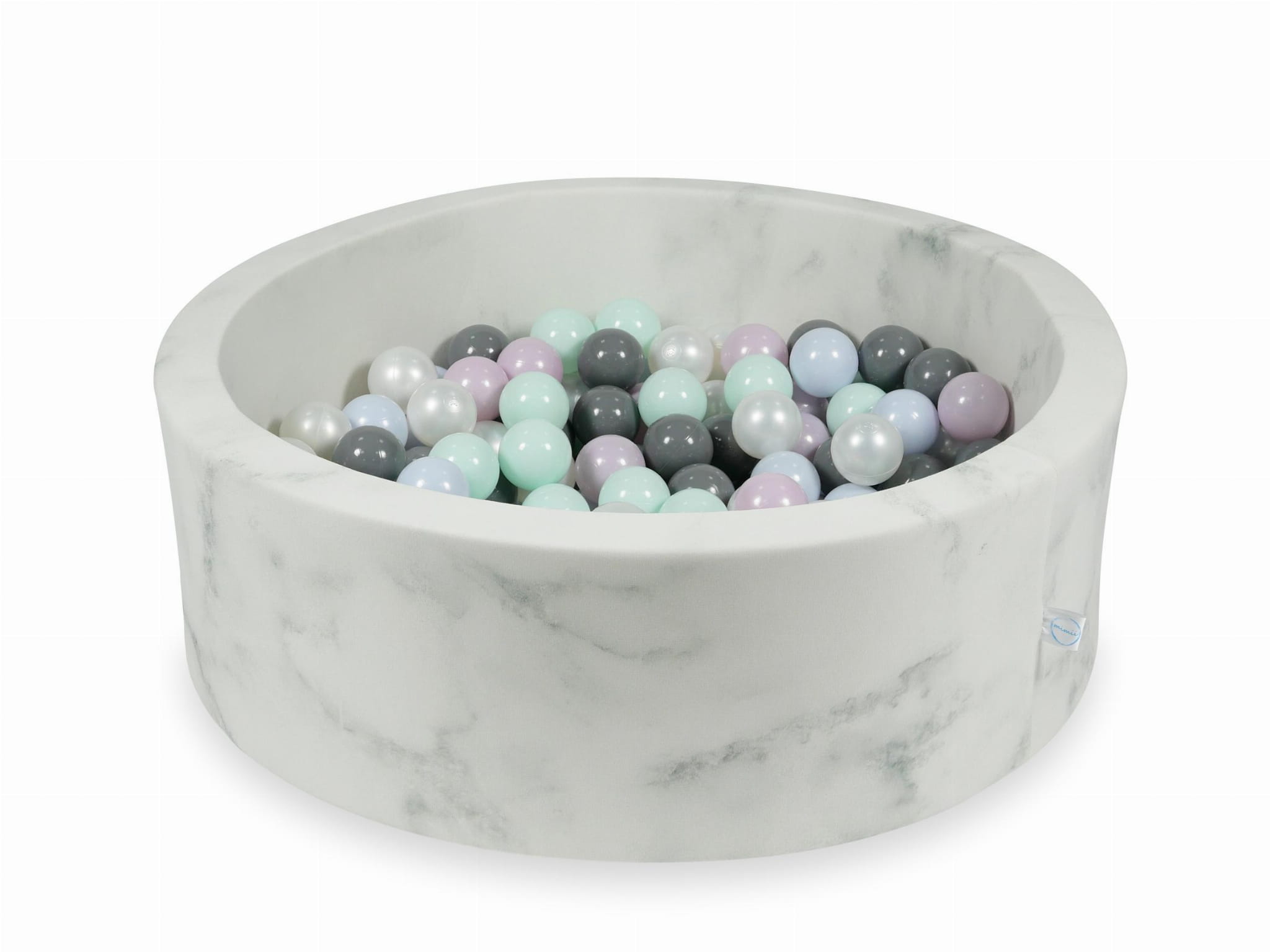 Piscine à Balles 90x30 marbre avec balles 200 pcs (menthe claire, rose perle claire, bleu perle claire, perle, gris)
