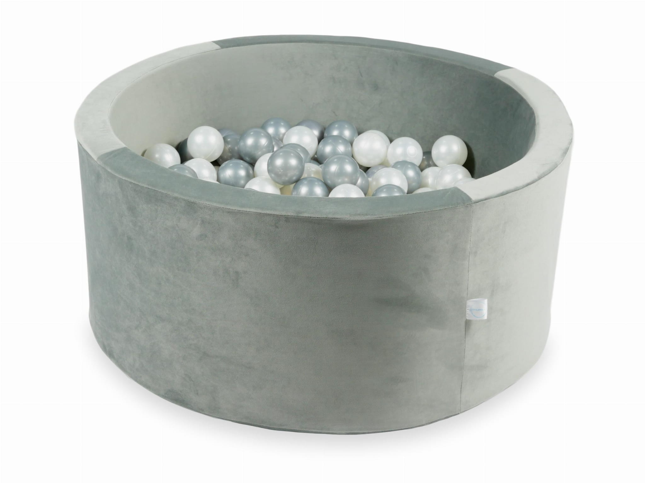 Piscine à Balles 90x40 Velvet gris avec balles 300 pcs (perle, argent)