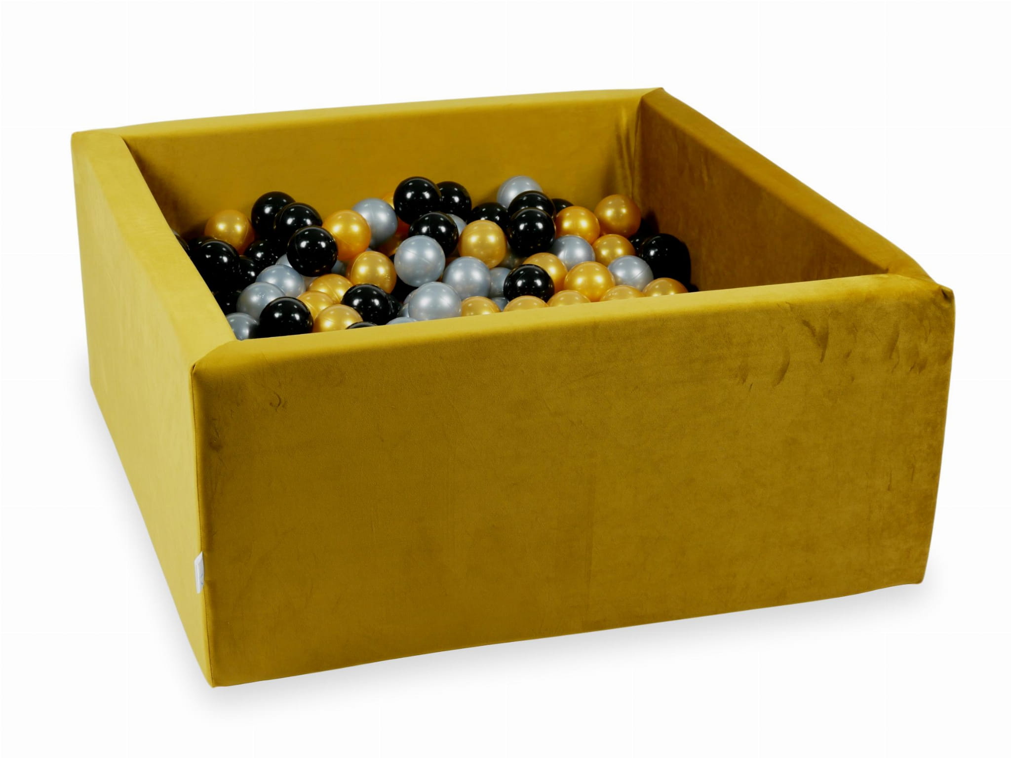 Piscine à Balles 90x90x40 Velvet dore avec balles 400 pcs (argent, or, noir)