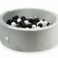 Piscine à Balles 90x30 Velvet gris avec balles 200 pcs (noir, gris, perle)