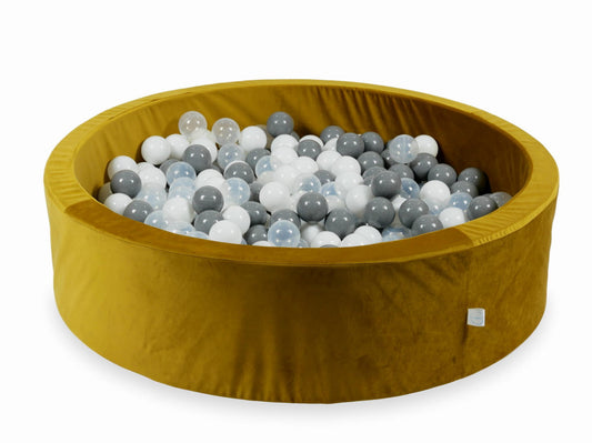 Piscine à Balles 110x30 Velvet dore avec balles 400 pcs (blanc, gris, transparent)
