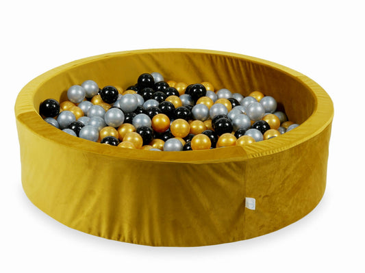 Piscine à Balles 110x30 Velvet dore avec balles 400 pcs (argent, or, noir)