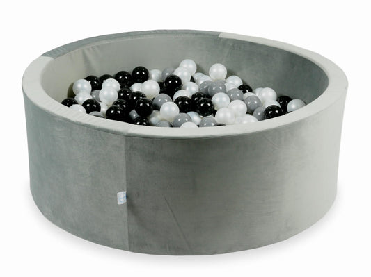 Piscine à Balles 110x40 Velvet gris avec balles 500 pcs (noir, gris, perle)