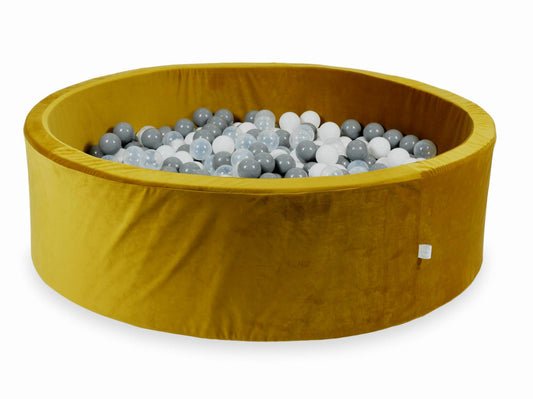 Piscine à Balles 130x40 Velvet dore avec balles 700 pcs (blanc, gris, transparent)