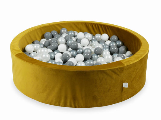 Piscine à Balles 110x30 Velvet dore avec balles 400 pcs (blanc, argent, perle, gris)