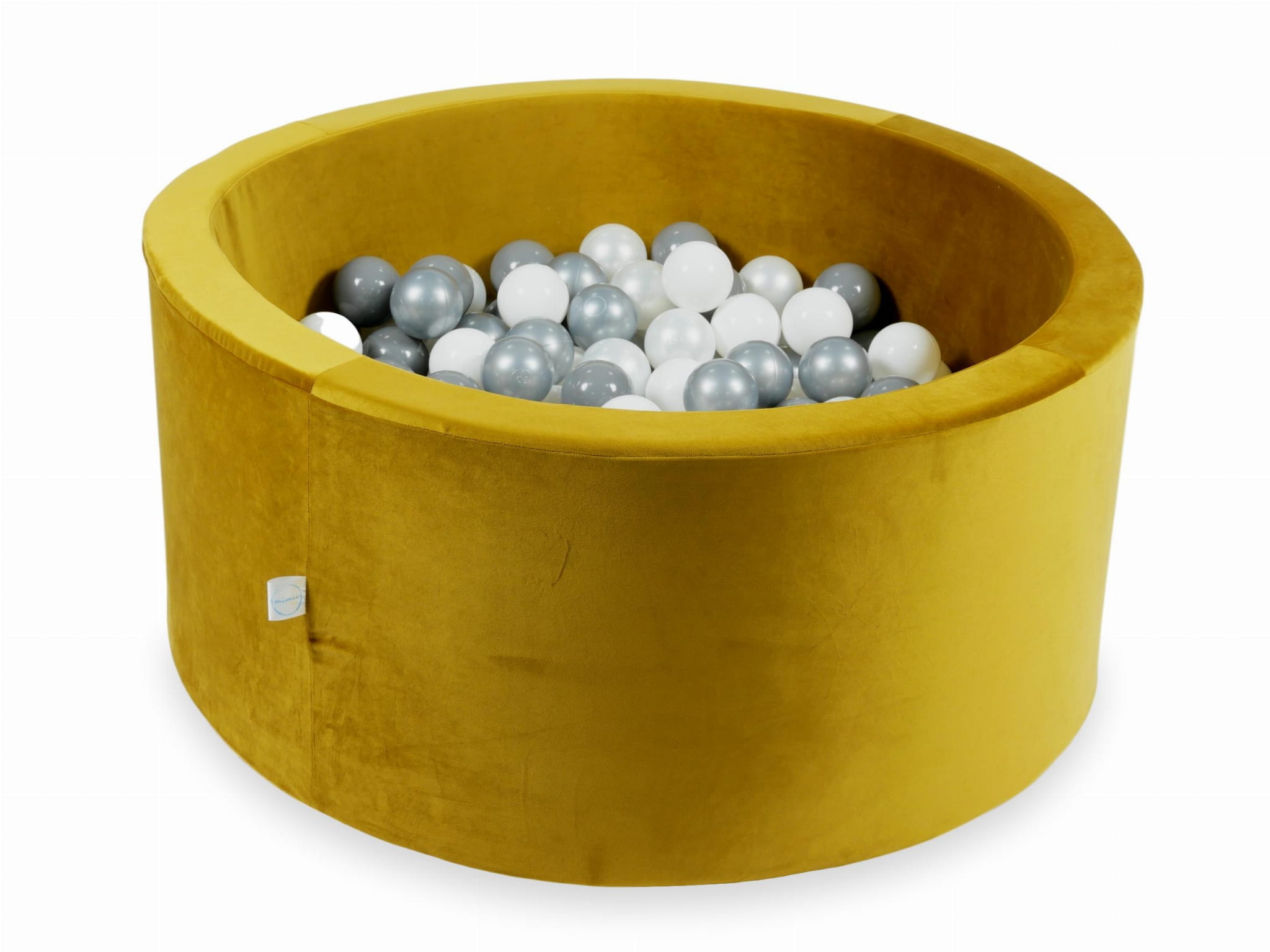 Piscine à Balles 90x40 Velvet dore avec balles 300 pcs (blanc, argent, perle, gris)