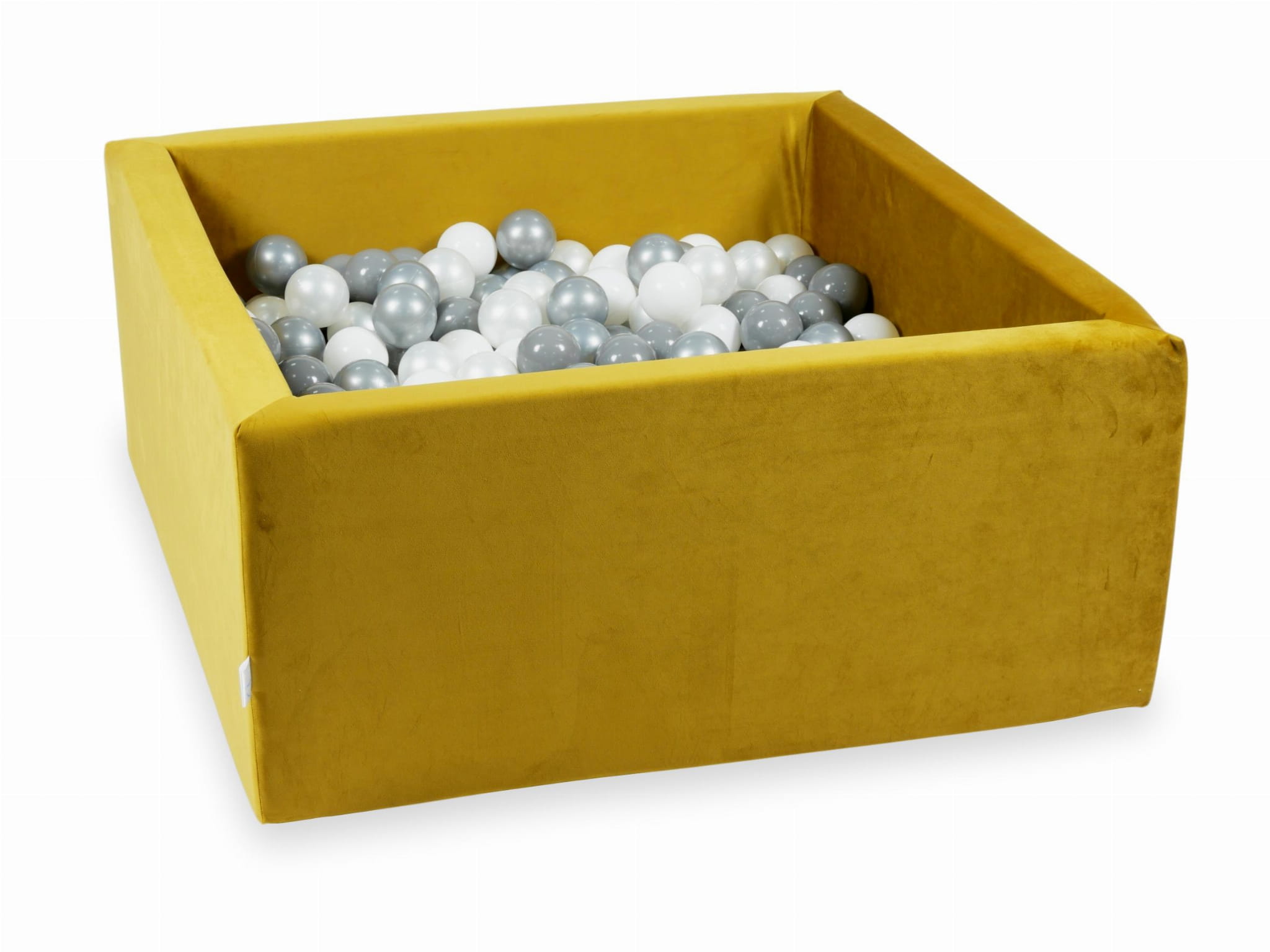 Piscine à Balles 90x90x40 Velvet dore avec balles 400 pcs (blanc, argent, perle, gris)