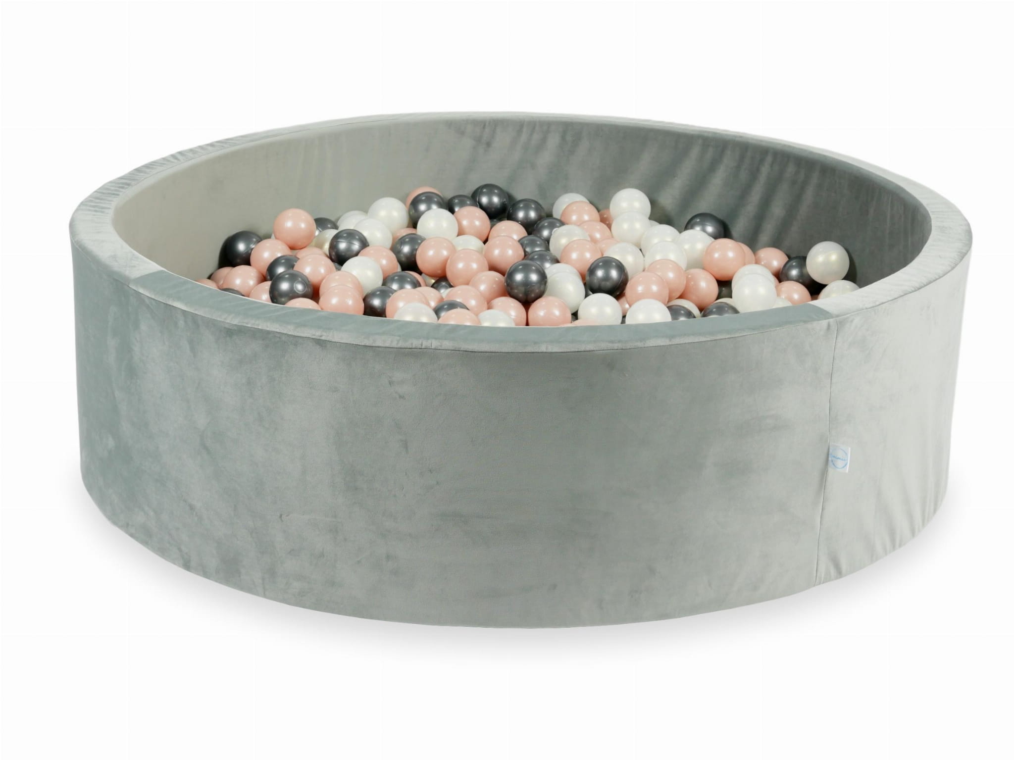 Piscine à Balles 130x40 Velvet gris avec balles 700 pcs (rose or, graphite métallique, iridescent)