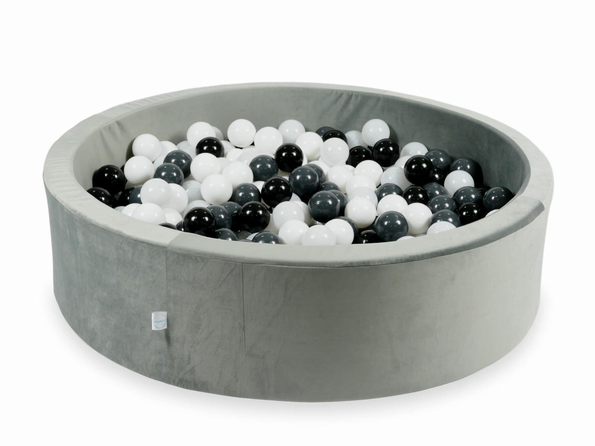 Piscine à Balles 110x30 Velvet gris avec balles 400 pcs (transparent, blanc, perlé, rose clair, or rose)