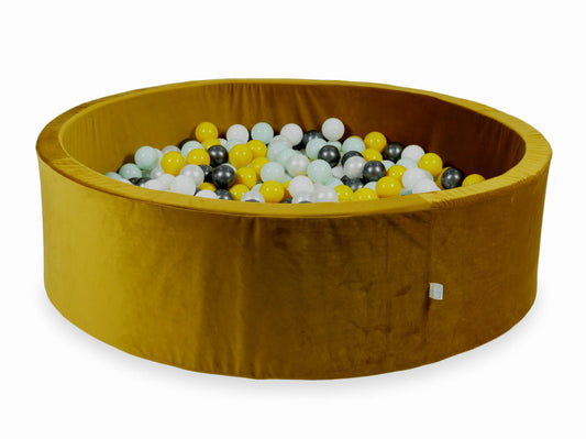 Piscine à Balles 130x40 Velvet or avec balles 700 pcs (jaune, menthe claire, graphite métallique, blanc, perle)