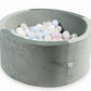 Piscine à Balles 90x40 Velvet gris avec balles 300 pcs (rose perle claire, bleu perle claire, iridescent, blanc)