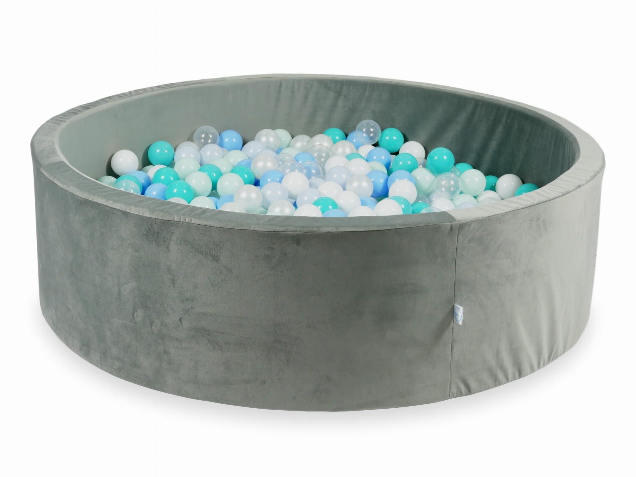 Piscine à Balles 130x40 Velvet gris avec balles 700 pcs (menthe claire, turquoise, bleu clair, bleu clair perlé, iridescent, perle, blanc, transparent)