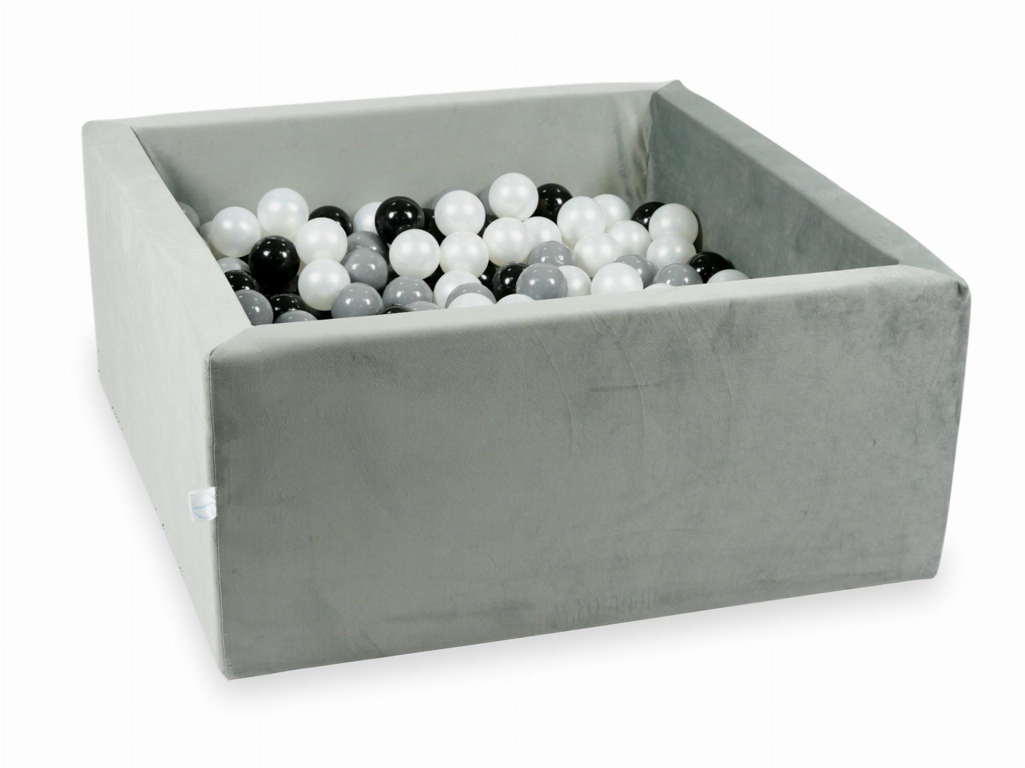 Piscine à Balles 90x90x40 Velvet gris avec balles 400 pcs (noir, gris, perle)