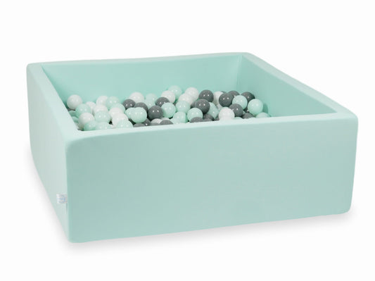 Piscine à Balles 110x110x40 menthe avec balles 600 pcs (blanc, gris, menthe claire)