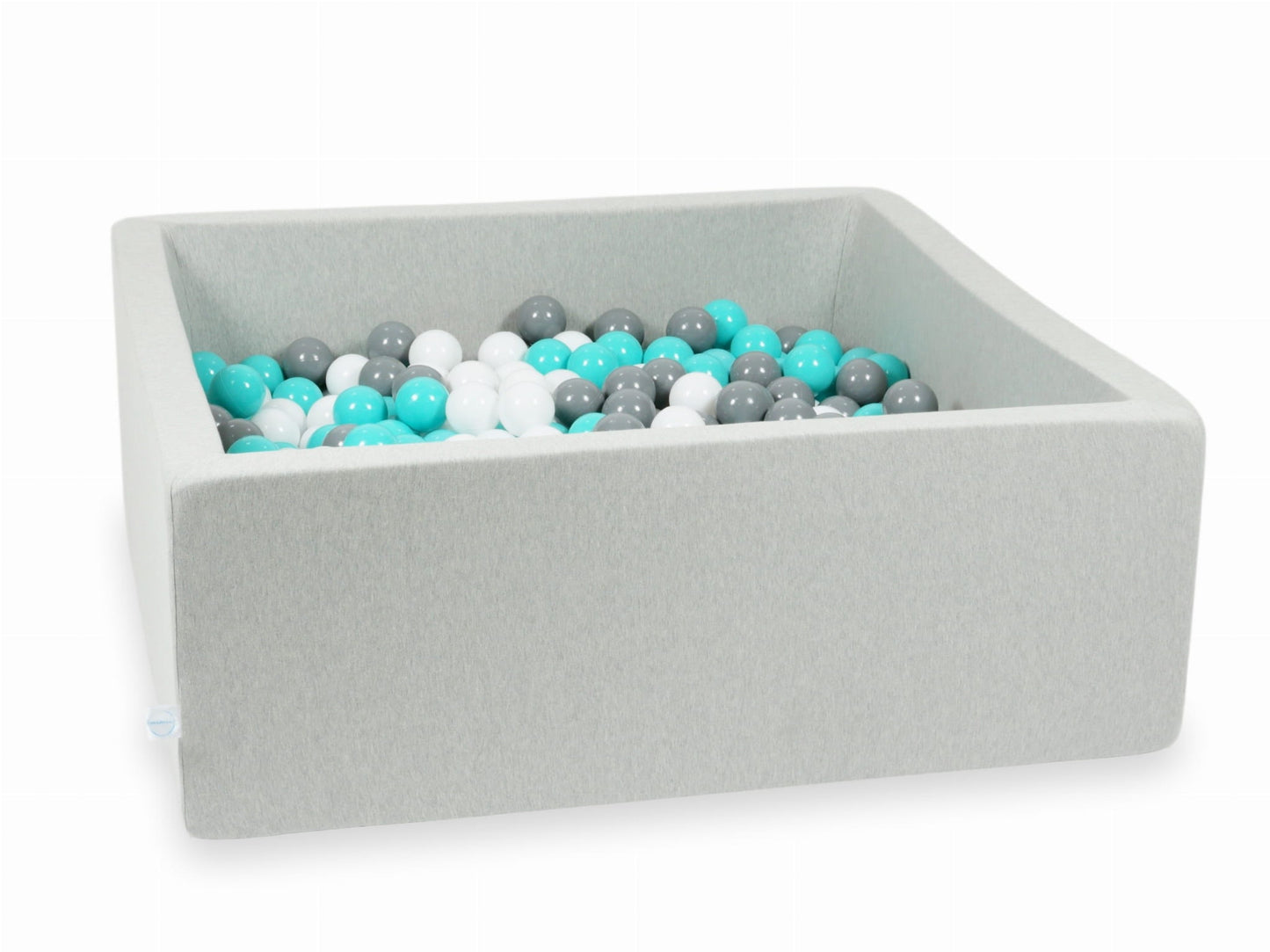 Piscine à Balles 110x110x40 gris clair avec balles 600 pcs (turquoise, blanc, gris)
