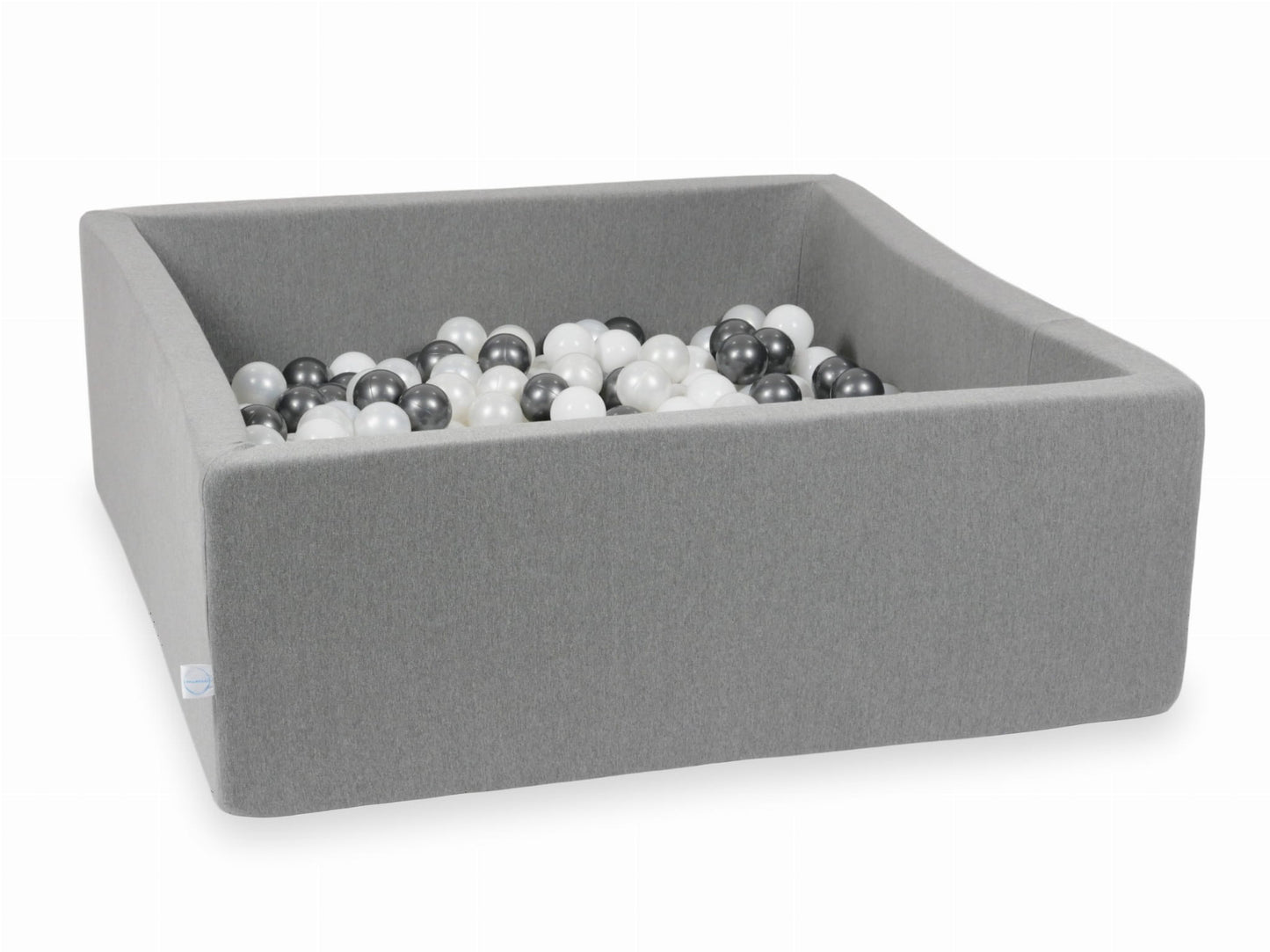 Piscine à Balles 110x110x40 grise avec balles 600 pcs (blanc, perle, graphite métallique)