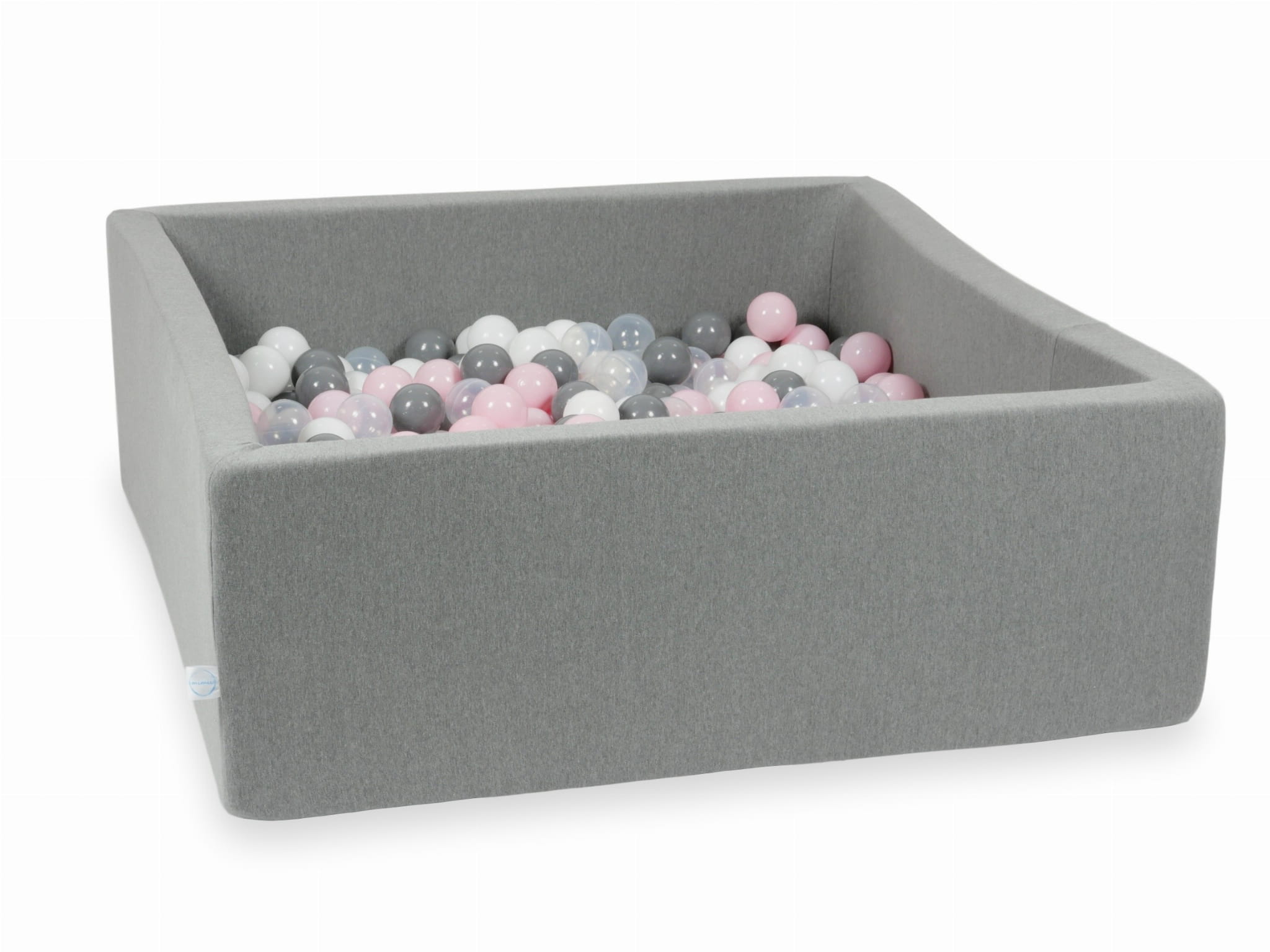 Piscine à Balles 110x110x40 grise avec balles 600 pcs (transparent, blanc, gris, rose clair)