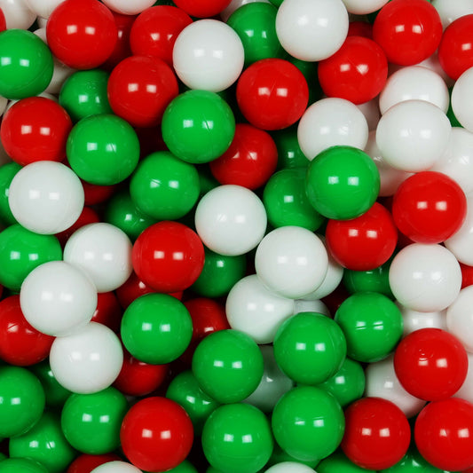 Balles de jeu ø7cm 50 pièces blanc, vert, rouge
